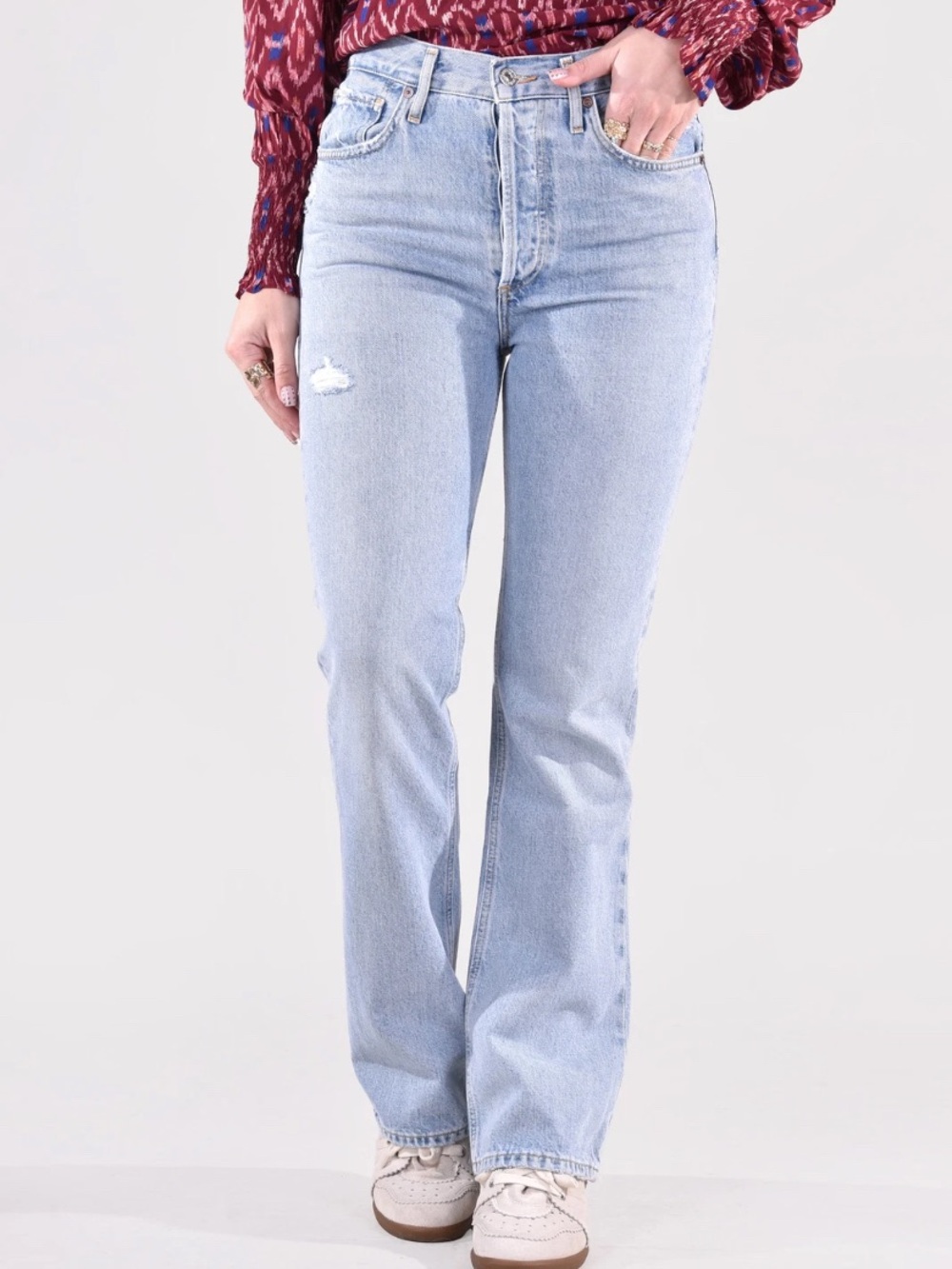 Citizens of Humanity Libby Relaxed Bootcut Jeans in Light Blue Size 32